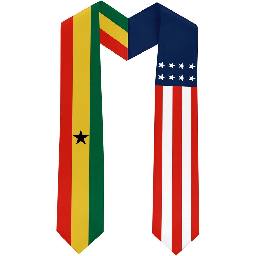 2932 Ghana Flag International Students Graduation Sash Stole Scarves 180 X